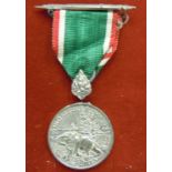 Thailand - East Asia Combat Service Medal (1941-1945) Circular silvered metal medal on lotus leaf