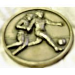 W.S. & R.C. Women's Football  Large winners pewter 68mm, engraved, an early Women's Football Medal.