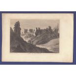 Ephemera - Norfolk - Castle Acre An antique print by Hooper (1784), Pub. Sparrow, 150mm x 100mm, 5½"