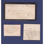 Gibson Family Archives  Grandmother and father's lock of hair.  Mourning envelope addressed to Mrs