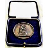 Medallion - French  For the 15th Anniversary of the European Bank.  Obverse:- Profile of Apollo;