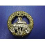 The South Wales Borders Regiment Cap Badge, Bi Metal in Good Condition