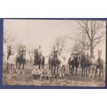 World War I French Postcard of a Cavalry Division with the number 34 on the cap. Good RP