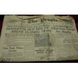 Militaria - Wartime Newspapers  'The People', dated Sunday October 15th, 1944, 'Crusader' dated