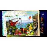 Great Britain and Guernsey  Miniature sheets including Guernsey endangered species and London 2010