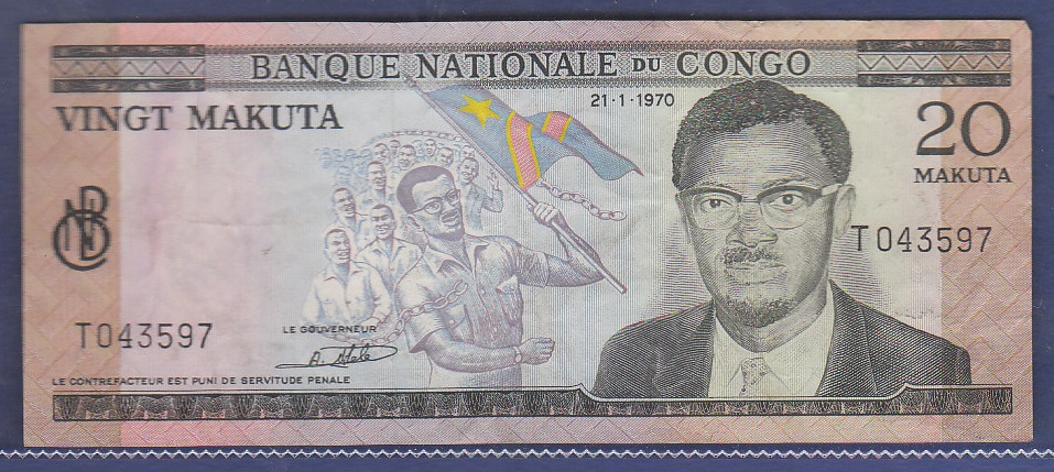 Congo Democratic Republic - 1970  20 Makuta, P10b, GVF.