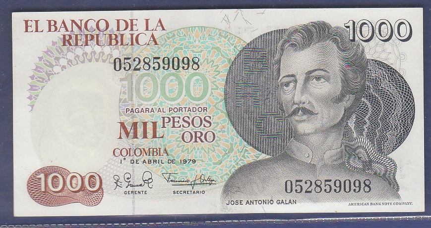 Colombia - 1979  1000 Pesos Oro, P421, UNC.