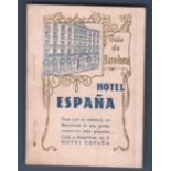 Guia de Barcelona Hotel Espana' guide booklet dated 1929, gives a map of the 'Plano De Barcelona'.