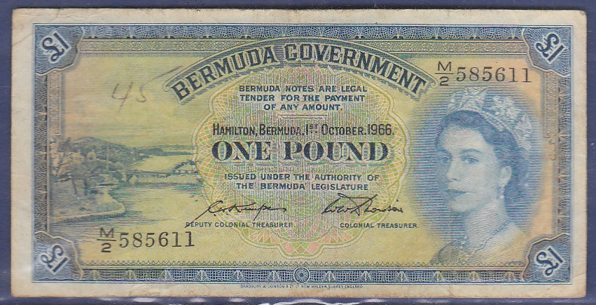 Bermuda - 1966  1 Pound, P20d, F.