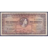Bermuda - 1957  5 Shillings, P18b, VF.