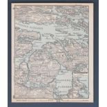 Saltsjöbaden -  A map of  the Saltsjöbaden area  in Sweden dated around 1899  Produced by Wagner and