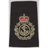 British Royal Navy Rank Badge - Chief Petty Officer, Epaulette 'slip-on', anchor in a circlet,