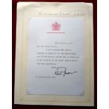 ROYAL HOUSEHOLD - Scarce range of envelopes including Lord Chamberlain to Special Escort Group and