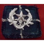 Scottish Bonnet Badge - Cameronions (Scottish Rifles) - White metal a 5 pointed star above a bugle