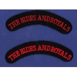 Pair of British Army Shoulder Titles - Current issue (worn on No. 2 dress) blue and royals,