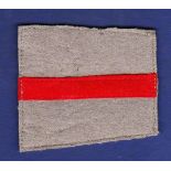 Cloth Insignia - Rectangular grey felt 'slip-on', red felt central stripe.  Cotton backing and