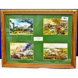 Waterloo - Four prints depicting scenes from the battle. Framed together in a single frame.