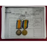 WWI Officers BWM and Victory Medals to Lieut J. Pates Royal Field Artillery, comes with a large