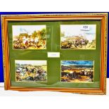 Waterloo - Four prints depicting scenes from the battle. Framed together in a single frame.