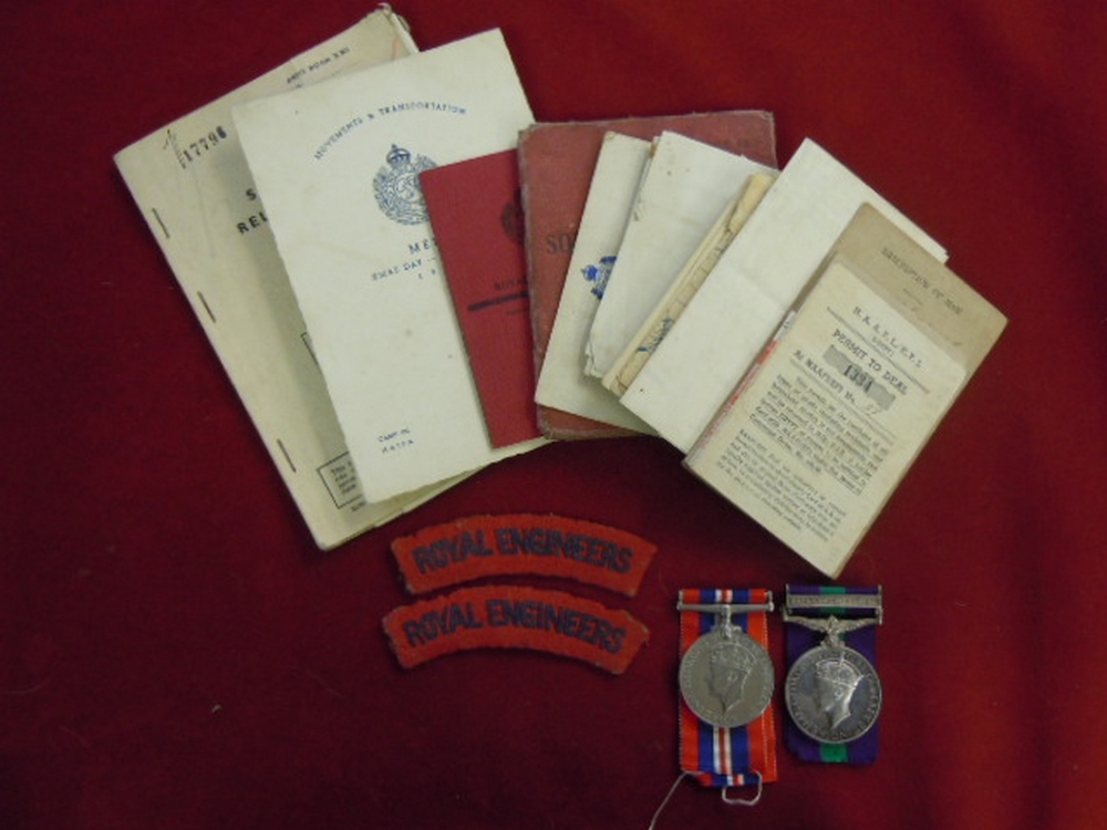 General Service Medal with Palestine 1945-48 Clasp and WWII British War Medal named to 14942190