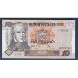 Scotland - Bank of Scotland - 1995 Ten Pounds  Ref P1200, Grade AUNC.