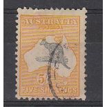 Australia - 1931-36 5/- Grey and Yellow  SG134, fine used.
