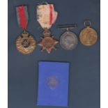 WWI 1915 Trio Named to a 95146 SPR. H. J. Page Royal Engineers. Comes with a medal mounted Royal
