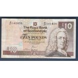 Scotland - The Royal Bank of Scotland - 2006 Ten Pounds  Ref P353D D/27, Grade GVF.