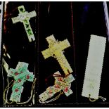 Religious Bookmarks - Many vintage bookmarks in the shape of a cross and many with Prayers from