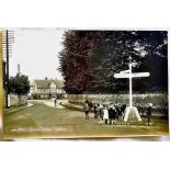 Norfolk - Thetford, Station Corner  Showing Sign post surrounded with children, R/P No. 9733.