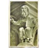 Somerset - Wells Cathedral  Moses & Tablets of Law (m.s) R/card 1920's, Phillips.
