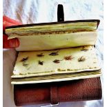 Fishing Flies - Vintage  Selection in a Mallock of Perth leather wallet.