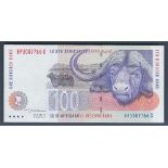 South Africa - 1999 (ND) 100 Rand  Ref P126b, Grade UNC.