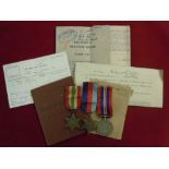 WWII Italy star Trio with original soldiers service documents to 951499 W/BDR L. Yates Royal