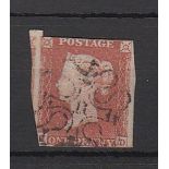 Great Britain - 1841 1d Red 'HD'  Fine used with light almost full 'No 11' in Maltese Cross.  Near