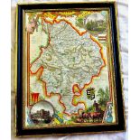 Antique Map - Huntingdonshire inset with four cartouches. 22 x 28cm's