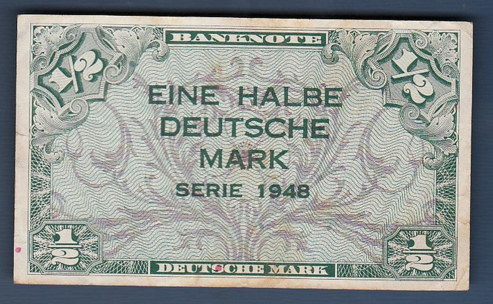 Germany - Federal Republic - 1948 Half Mark (Allied Occupation World War II)  Grade VF.