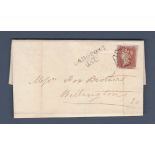 Great Britain - 1842 EL Langport/Wellington  +1d adhesive 'SD', XXX Langport 140 Rated 'C'.