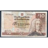 Scotland - The Royal Bank of Scotland - 1998 Ten Pounds  Ref P348 A/27, Grade AVF.