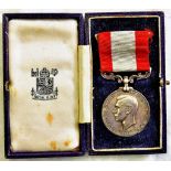 Rocket Apparatus Volunteer Long Service Medal, named to John McCourt. George VI (D) Profile in