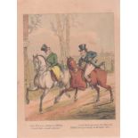 Vintage Humorous Prints (2) late 19th century including: An attempt to get a horse out of a brook