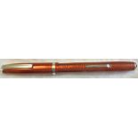 Vintage Easterbrook fountain pen in working order. 9668 Easterbrook nib. Copper pearl colour body