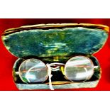 Vintage 1960's ALGHA round cellulose-covered steel framed spectacles in fair condition. Original