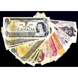 Canada - 1973-89 (17) One Dollar (9); Two Dollars (3); Five Dollars (3); Ten Dollars (2). Grades F-