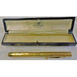 Vintage rolled gold pen marked patent Jan 1915 on clip. Swan 14K gold Mabie Todd nib. Poor condition