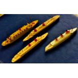 Dinky Model Toy Liners, Dinky Europa, Rex, Atlantis, Empress of Britain (4) 130-165mm. Fair to