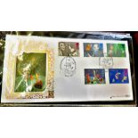 GB Album of 20 Benham Large Gold Silk first day covers 1999 to 2000 AP High Cat.