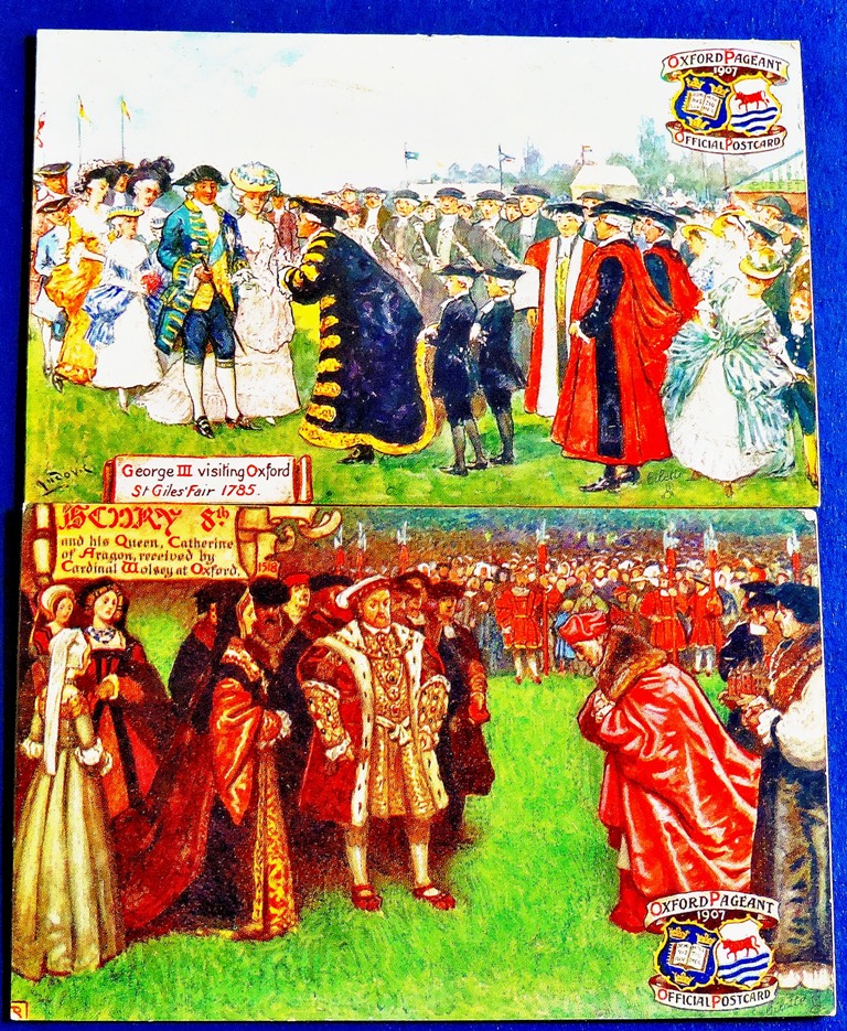 Royal Visits (2)  Oxford Pageant Official Tucks Postcards.