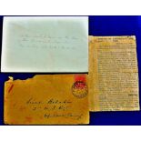 Jamaica - 1907 January 14th Kingston Earthquake - An envelope posted Jan 14th to Lieut. Belcher, 2nd