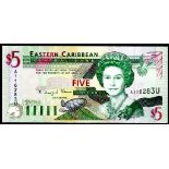 East Caribbean States - 1994 Five Dollars Suffix 'U' (Anguilla). Ref P31 Grade UNC.